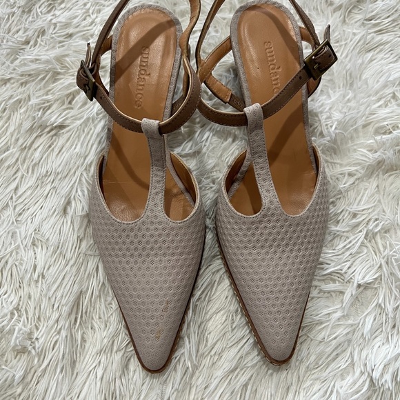 Sundance pointed stacked heel ankle strap - size 37 US 6.5 - Picture 2 of 8